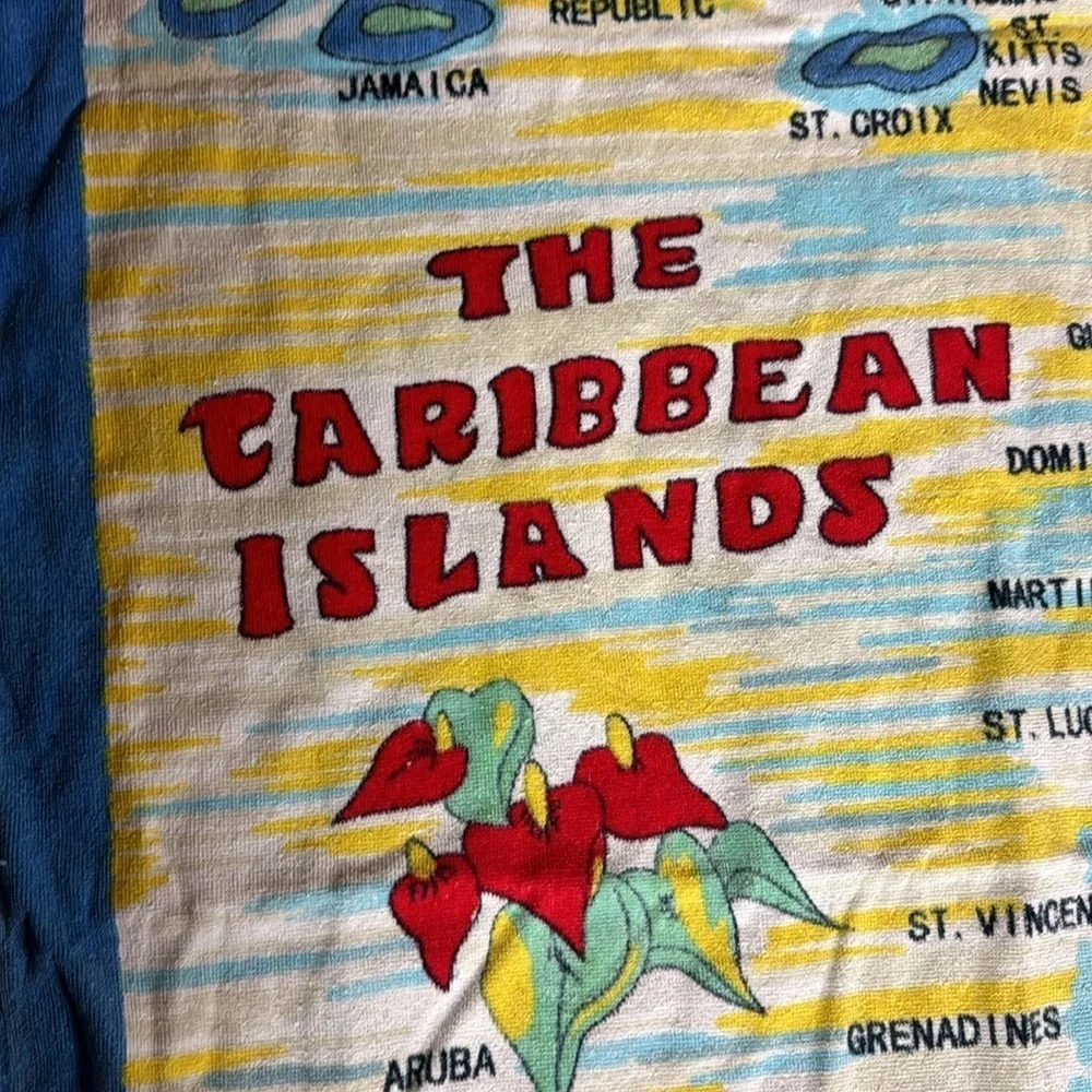 Vintage The Caribbean Islands beach towel